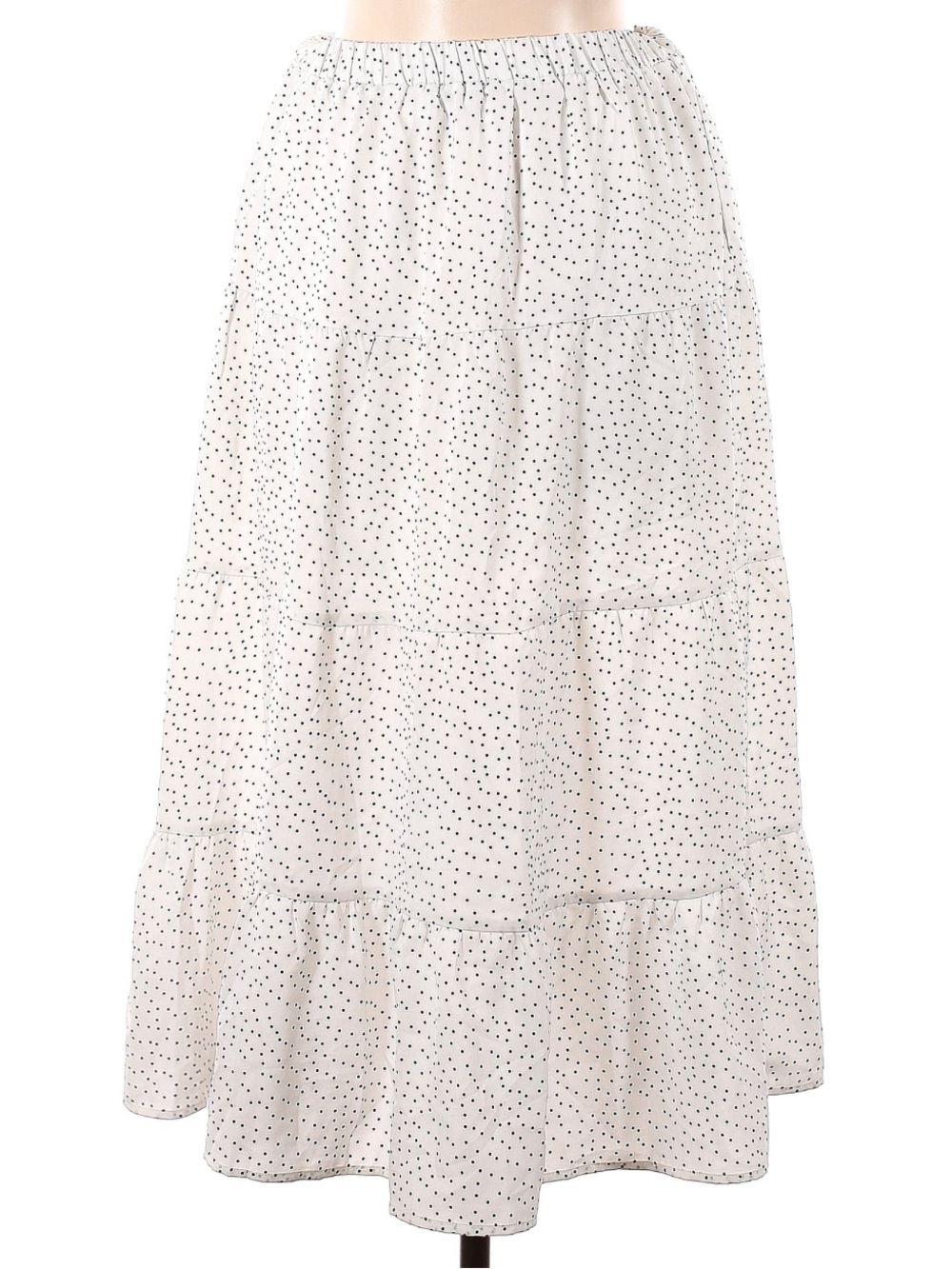 Petal and Pup Tiered Polka Dot Maxi Skirt - White with Navy Dots - Picture 2 of 2